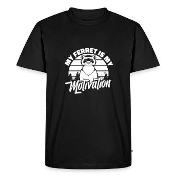 Ferret polecat cute - Men's Premium Organic T-Shirt - black - Front - Nico (187cm)