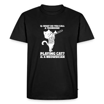 fanfare trombone cat brass band trombone - T-shirt Premium bio Homme - noir - Devant - Nico (187cm)