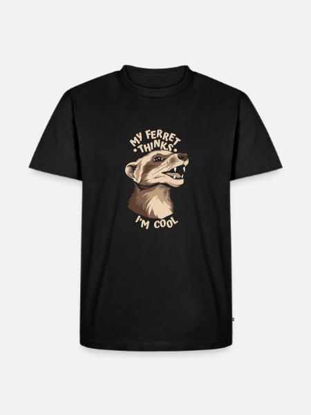 Frettchen Iltis Cool - Männer Premium Bio T-Shirt - Schwarz