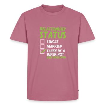 Développeur Web Développeur Web Drôle - T-shirt Premium bio Homme - mauve - Devant - Nico (187cm)