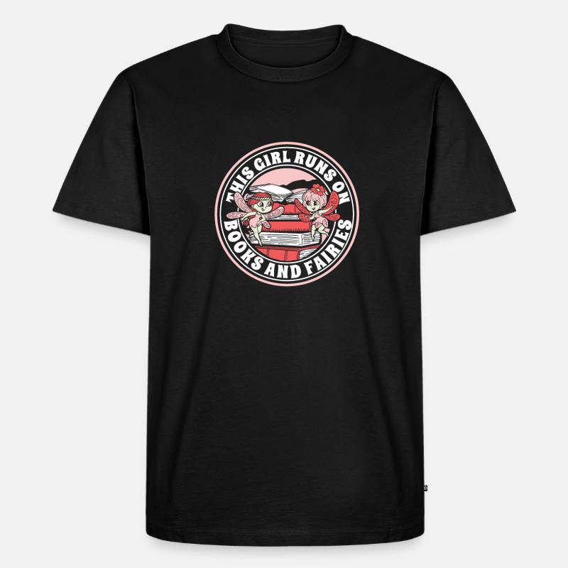 Buch Leseratte Bücherwurm Buchfee - Männer Premium Bio T-Shirt - Schwarz