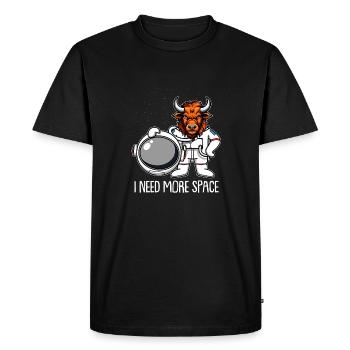Bison Buffalo Astronaut J’ai besoin de plus d’espace - T-shirt Premium bio Homme - noir - Devant - Nico (187cm)