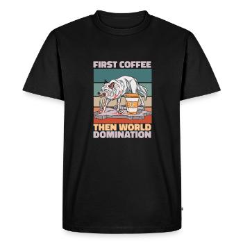 Wolf Coffee - Men's Premium Organic T-Shirt - black - Front - Nico (187cm)