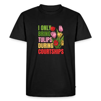 Tulipes Tulipes - T-shirt Premium bio Homme - noir - Devant - Nico (187cm)