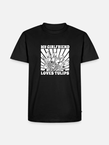 Tulips Girlfriend Tulips - Men's Premium Organic T-Shirt - black