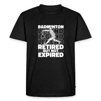 Badminton à la retraite - T-shirt Premium bio Homme - noir - Devant - Nico (187cm)