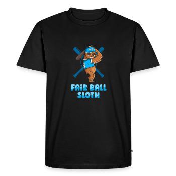 Sloth Cute Sloth Baseball - Men's Premium Organic T-Shirt - black - Front - Nico (187cm)