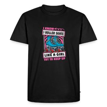 Roller Roller Roller - T-shirt Premium bio Homme - noir - Devant - Nico (187cm)