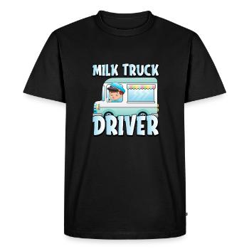 Cow Milk Cute Milk Cart - Men's Premium Organic T-Shirt - black - Front - Nico (187cm)