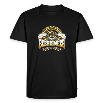 Bière artisanale Bière artisanale Bière drôle Beergineer - T-shirt Premium bio Homme - noir - Devant - Nico (187cm)
