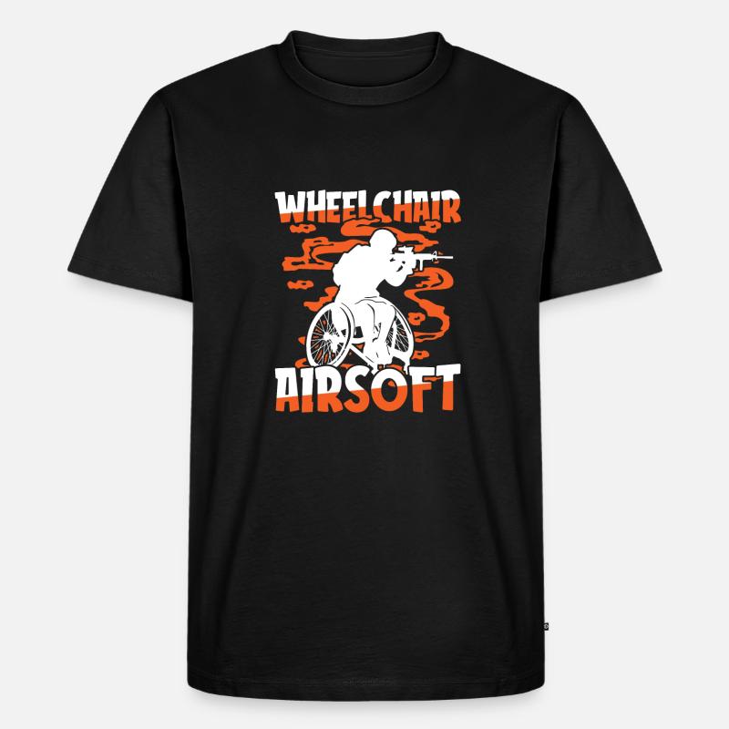 Airsoft Rollstuhl - Männer Premium Bio T-Shirt - Schwarz
