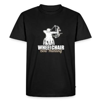 Chasse à l’arc Bowhunter Fauteuil roulant - T-shirt Premium bio Homme - noir - Devant - Nico (187cm)
