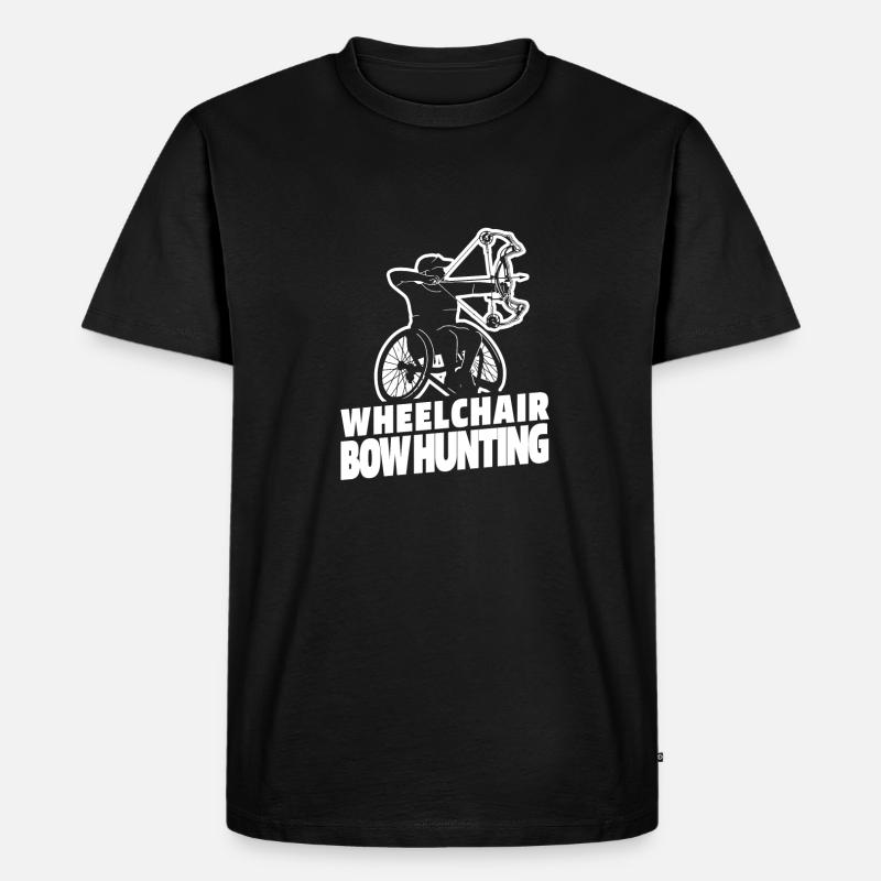 Bogenjagd Bogenjäger Rollstuhl - Männer Premium Bio T-Shirt - Schwarz