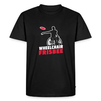 Frisbee Wheelchair - Men's Premium Organic T-Shirt - black - Front - Nico (187cm)