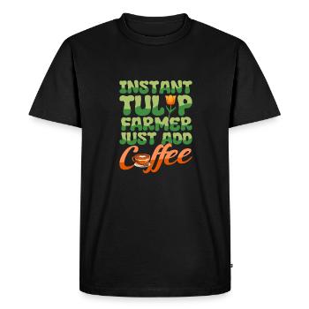 Tulips Coffee - Men's Premium Organic T-Shirt - black - Front - Nico (187cm)
