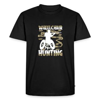 Hunting Hunter Hunting Wheelchair Hunting - Men's Premium Organic T-Shirt - black - Front - Nico (187cm)