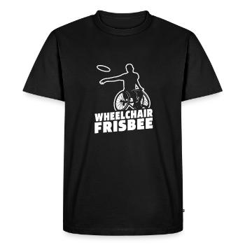 Frisbee Wheelchair - Men's Premium Organic T-Shirt - black - Front - Nico (187cm)
