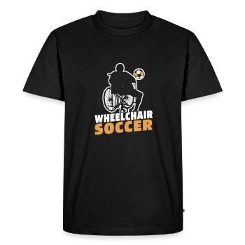 Soccer Soccer Fauteuil roulant - T-shirt Premium bio Homme - noir - Devant - Nico (187cm)