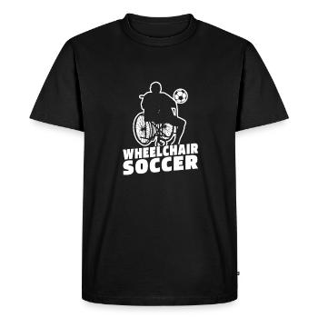 Soccer Soccer Fauteuil roulant - T-shirt Premium bio Homme - noir - Devant - Nico (187cm)