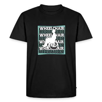 Meditation Meditation Wheelchair - Men's Premium Organic T-Shirt - black - Front - Nico (187cm)