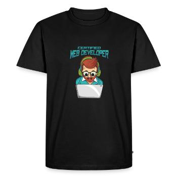 Web Developer Web Developer Certified - Men's Premium Organic T-Shirt - black - Front - Nico (187cm)