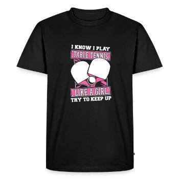 Tennis de Table Ping-Pong Fille - T-shirt Premium bio Homme - noir - Devant - Nico (187cm)