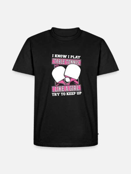 Table Tennis Ping-Pong Girl - Men's Premium Organic T-Shirt - black