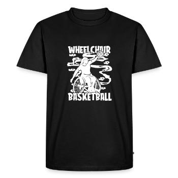 Basket-ball Basketballer Basketball en fauteuil roulant - T-shirt Premium bio Homme - noir - Devant - Nico (187cm)