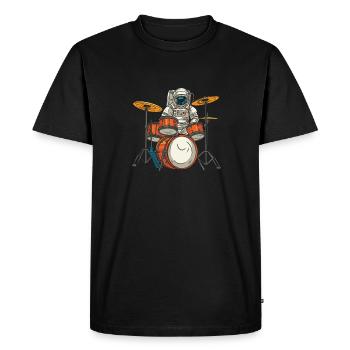 Batterie Batteur Batteur Astronaute - T-shirt Premium bio Homme - noir - Devant - Nico (187cm)