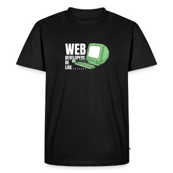 Web Developer Web Developer Funny - Men's Premium Organic T-Shirt - black - Front - Nico (187cm)