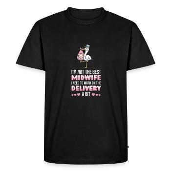 Sage-femme drôle future sage-femme - T-shirt Premium bio Homme - noir - Devant - Nico (187cm)