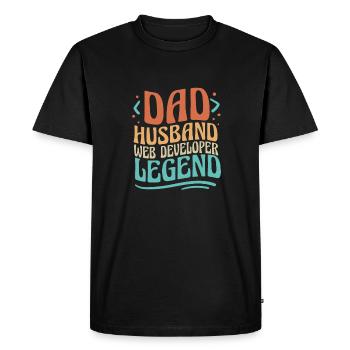 Web Developer Web Developer Father - Men's Premium Organic T-Shirt - black - Front - Nico (187cm)