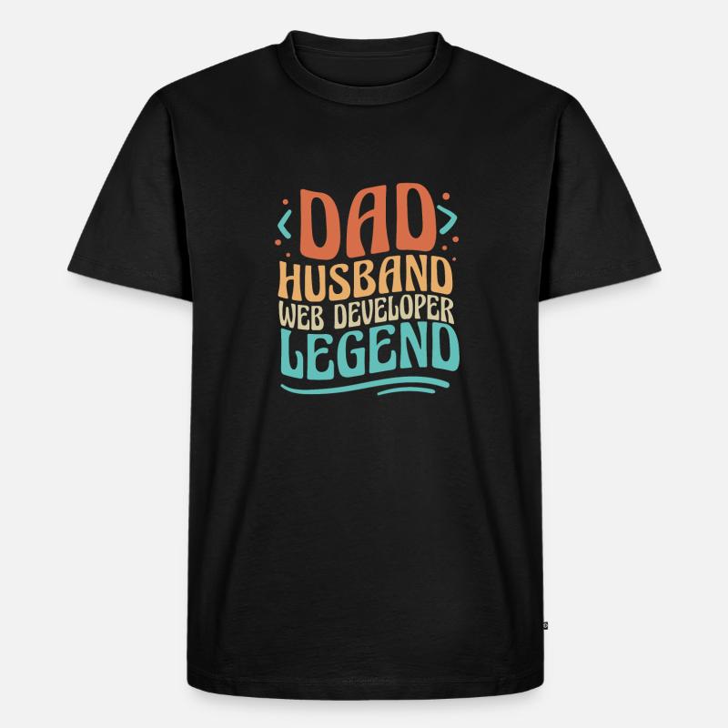 Web Entwickler Webdeveloper Vater - Männer Premium Bio T-Shirt - Schwarz