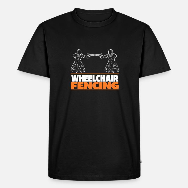 Fechten Fechter Rollstuhl - Männer Premium Bio T-Shirt - Schwarz