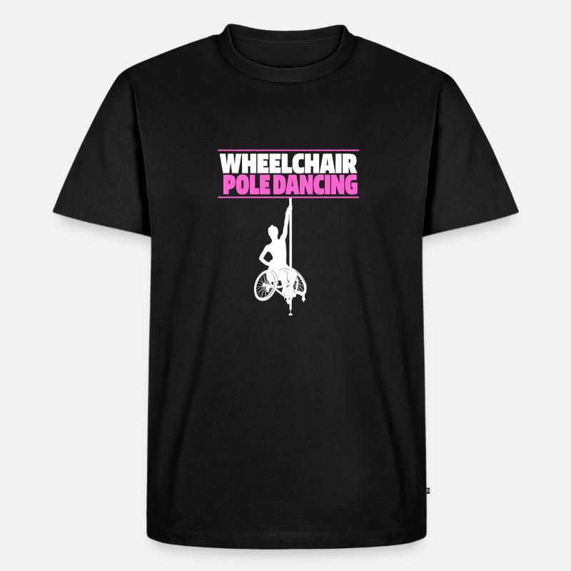Pole Dancing Rollstuhl - Männer Premium Bio T-Shirt - Schwarz