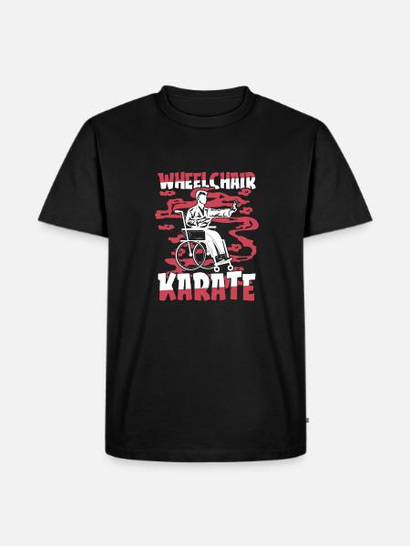 Karate Rollstuhl - Männer Premium Bio T-Shirt - Schwarz