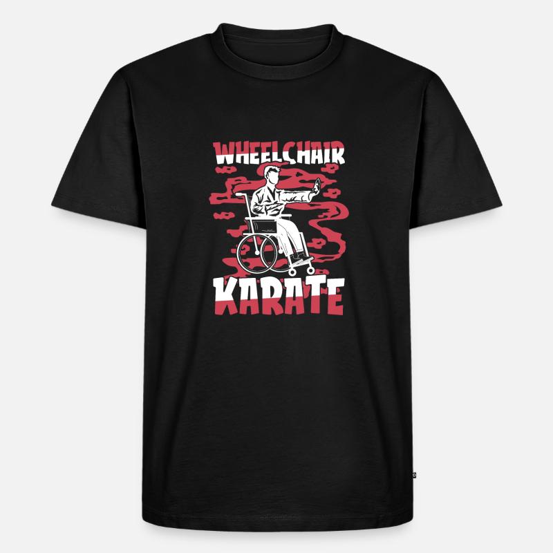 Karate Rollstuhl - Männer Premium Bio T-Shirt - Schwarz