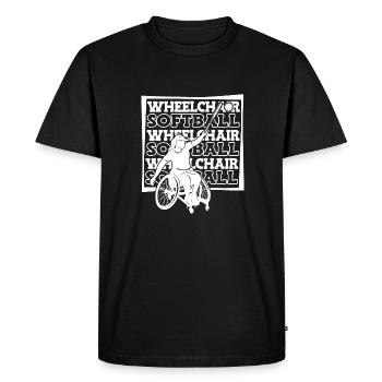 Fauteuil roulant softball - T-shirt Premium bio Homme - noir - Devant - Nico (187cm)