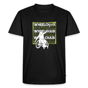 Fauteuil roulant softball - T-shirt Premium bio Homme - noir - Devant - Nico (187cm)