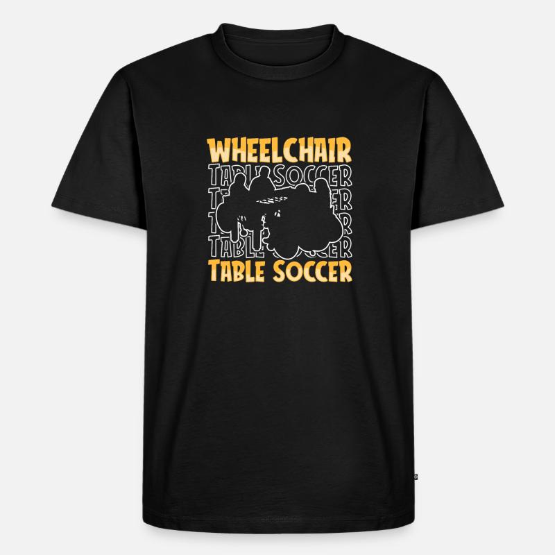 Tischfußball Kicker Rollstuhl - Männer Premium Bio T-Shirt - Schwarz