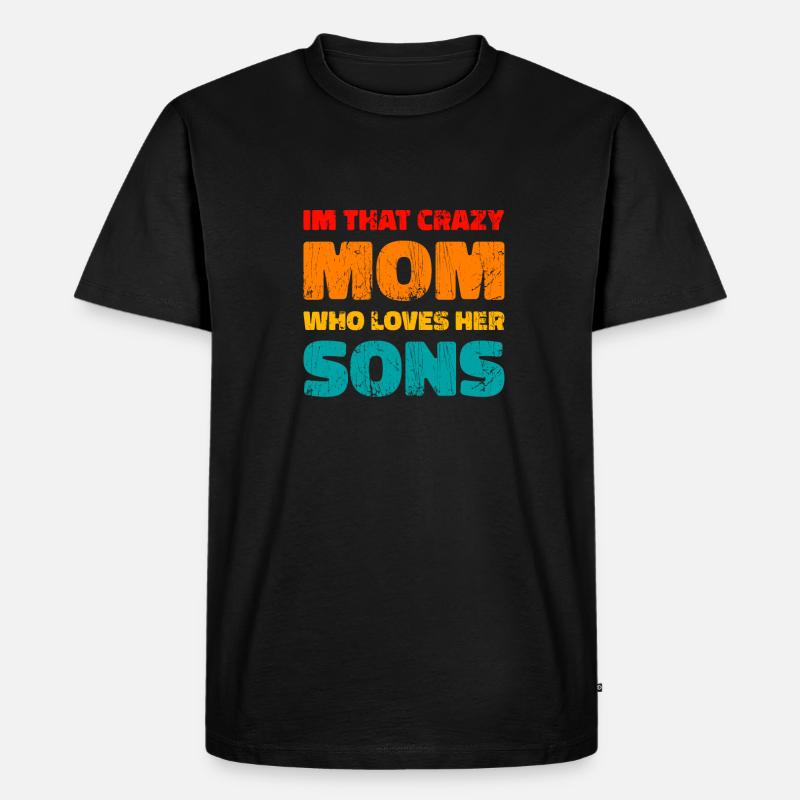 Mom Mutter Sohn - Männer Premium Bio T-Shirt - Schwarz