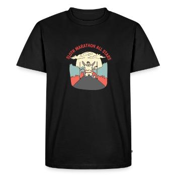 Sloth cute sloth running - Men's Premium Organic T-Shirt - black - Front - Nico (187cm)