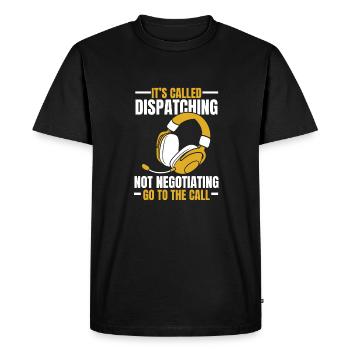 Casque d’opération du centre de contrôle des appels d’urgence - T-shirt Premium bio Homme - noir - Devant - Nico (187cm)