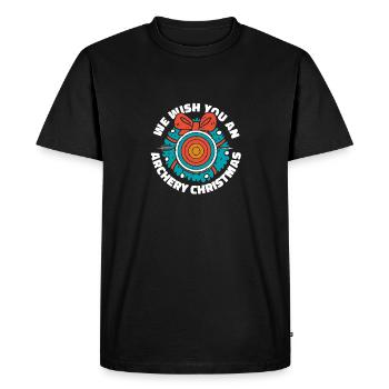 Tir à l’arc Archer de tir à l’arc - T-shirt Premium bio Homme - noir - Devant - Nico (187cm)