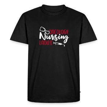 Infirmière Dame - T-shirt Premium bio Homme - noir - Devant - Nico (187cm)