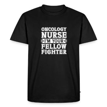 Infirmière combattante - T-shirt Premium bio Homme - noir - Devant - Nico (187cm)