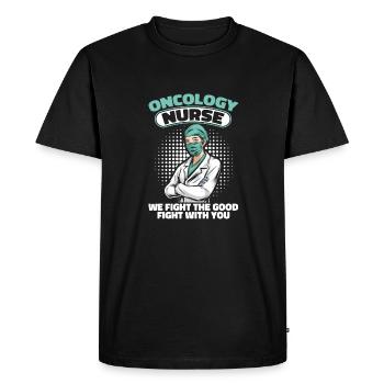 Infirmière combattante - T-shirt Premium bio Homme - noir - Devant - Nico (187cm)