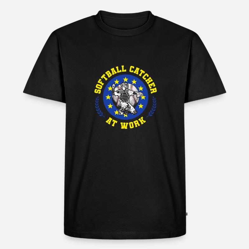 Softball - Männer Premium Bio T-Shirt - Schwarz