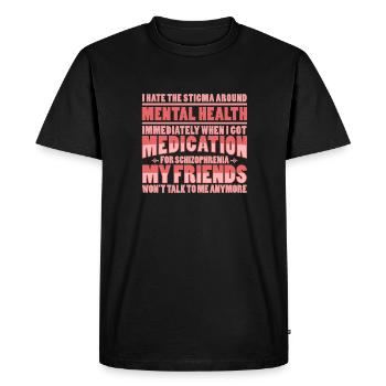 Psychologie Psychologue Médicament - T-shirt Premium bio Homme - noir - Devant - Nico (187cm)