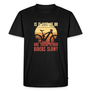 E Bike Elektrorad Lustig - Männer Premium Bio T-Shirt - Schwarz - Vorne - Nico (187cm)